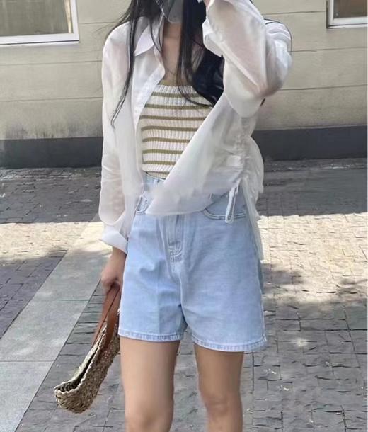 （清仓现货）【社群供T】7966条纹针织吊带背心+宽松长袖系带防晒寸衫两件套2 商品图3