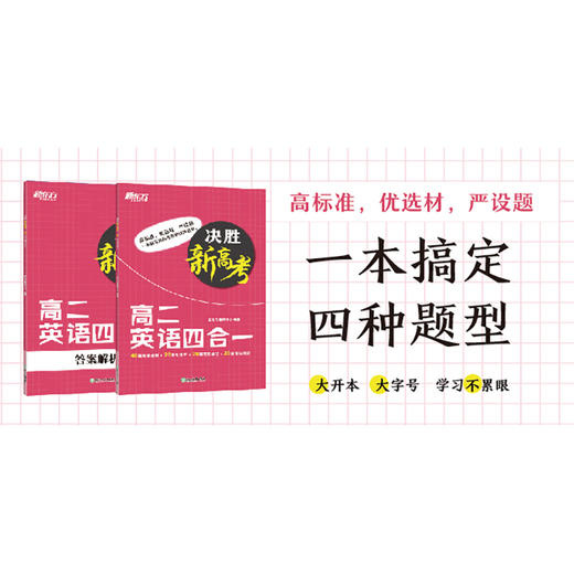 【新东方】决胜新高考 高二英语四合一 阅读理解完形填空语法专项练习高频词汇句子 商品图3