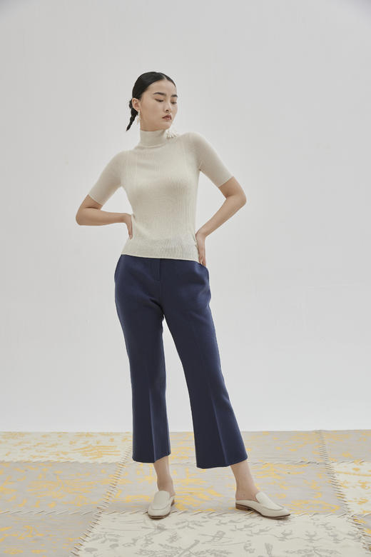 羊绒微喇女西裤 SJF93K851N 商品图0