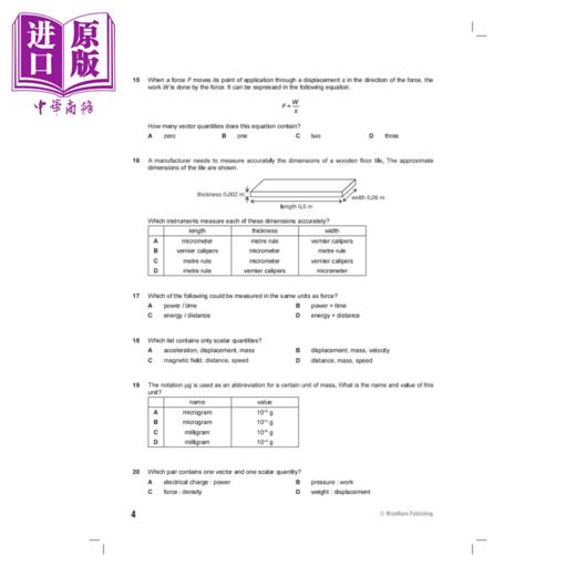 【中商原版】新加坡教辅 OLevel Physics MCQ 123 O水准考试物理多项选择题 123 教材 教辅 商品图5