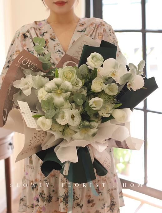 进口苏格兰绿玫瑰郁金香花束 商品图0