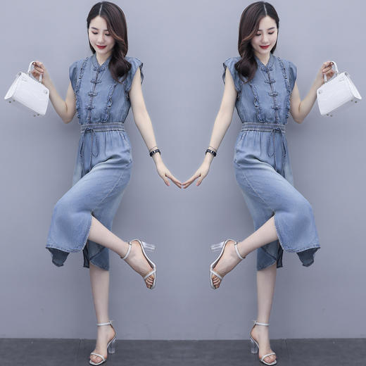 气质修身，新款款裙子夏季盘扣牛仔连衣裙HR-HLGUO831 商品图2