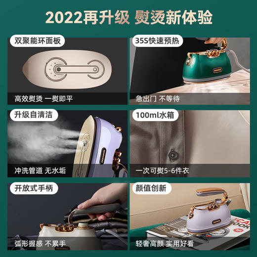 大宇（DAEWOO）挂烫机家用 手持熨烫机 蒸汽电熨斗 旅游出差便携式小型除菌自清洁烫衣机 商品图1