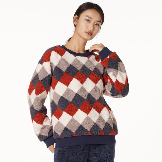 都市丽人舒适外出女士睡衣高端臻品米粒绒家居服新年本命年红品LH22J8 商品图2