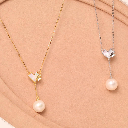 美裕 【追蝶】银925淡水珍珠链坠 9-10mm白105717 商品图1