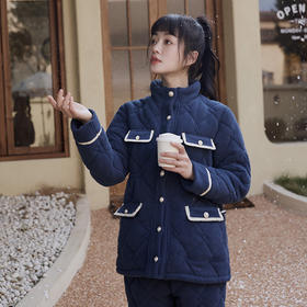 都市丽人舒适外出女士睡衣高端臻品米粒绒夹棉家居服LH21N1