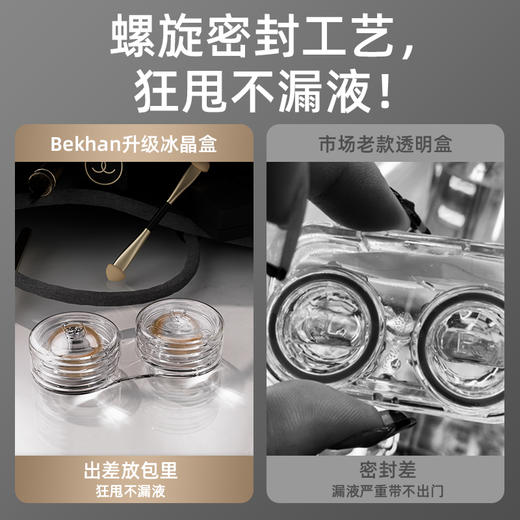 【冰晶透明盒】冰感美瞳双联盒放大镜盖隐形眼镜盒 商品图2