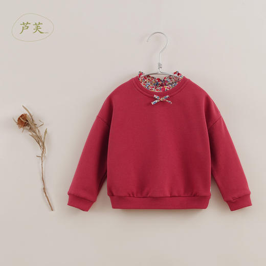 【马克珍妮 芦芙】秋装新款 女童花边立领蝴蝶结卫衣 221098 商品图2