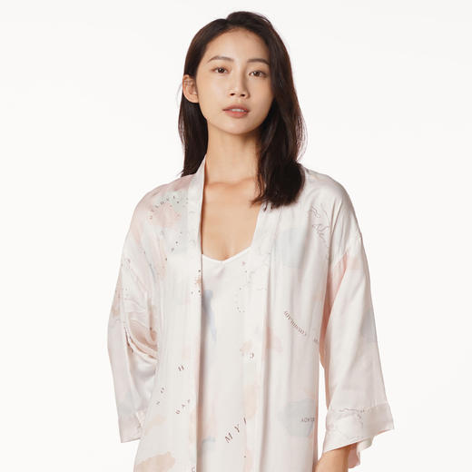 都市丽人好睡好眠女士梭织棉两件袍梭织贡缎薄家居服两件套睡衣LH23A8 商品图0