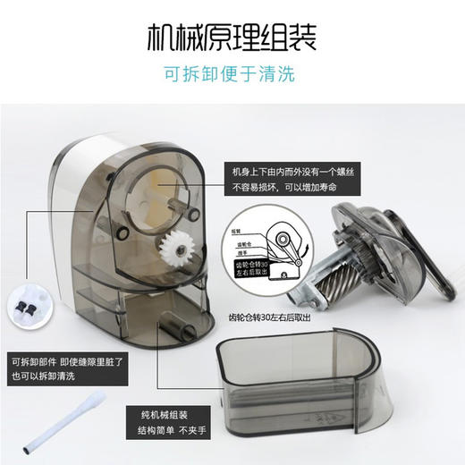 多功能手摇转笔刀 | UNISUN  多功能手摇转笔刀 三色可选 可拆卸 螺旋滚刀  适配多种类型铅笔 商品图3