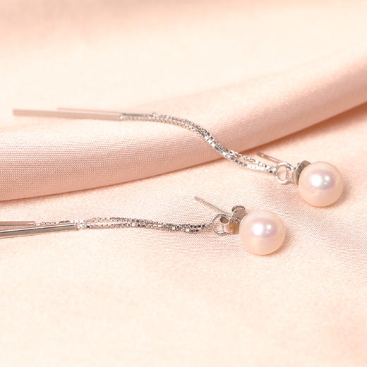 美裕 【流萤】银925淡水珍珠耳钉7-8mm白105716 商品图2