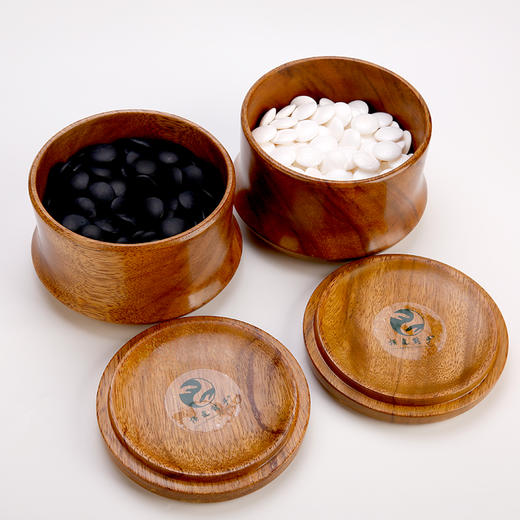 28号蛤碁石（黑子是黑曜石）配楸木本因坊罐 商品图3