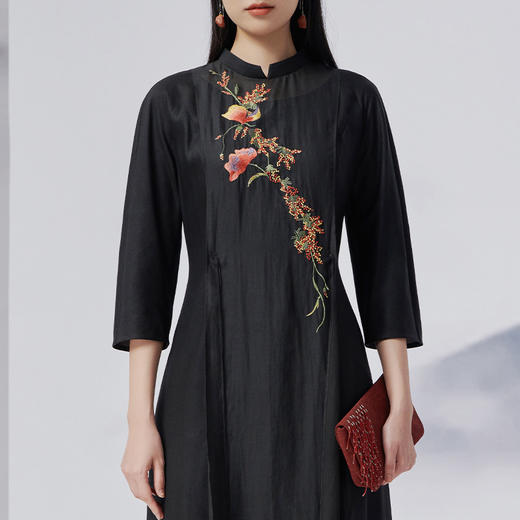 TANGY Collection/天意精品2022年春夏新品长款收腰莨绸连衣裙 商品图3