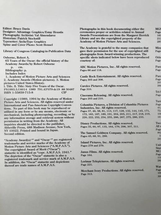 奥斯卡奖六十五年 数百幅插图 精装大16开 商品图3