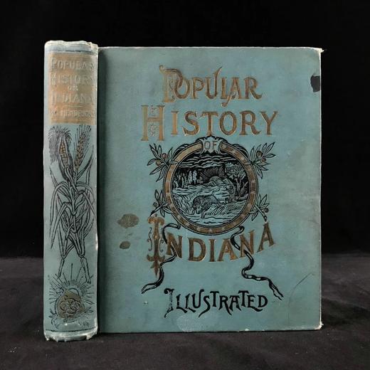 1891年 印第安纳通俗史 约百幅插图 漆布精装大32开 商品图0