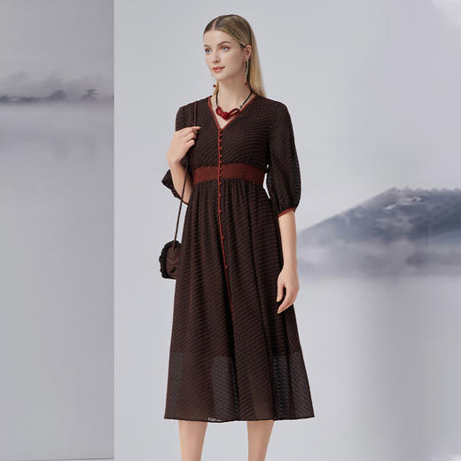 TANGY Collection/天意精品2022年秋季新品莨绸礼服裙 商品图1