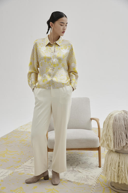 真丝双面印衬衫 SJS94W119W 商品图0