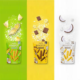 泰国邦伴椰子蛋卷饼干系列70g 原味/榴莲味/香蕉巧克力味 口口香脆 151007/151008/151009