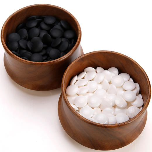 28号蛤碁石（黑子是黑曜石）配楸木本因坊罐 商品图4