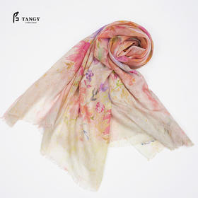TANGY Collection/天意精品2022年秋冬新品秋日私语系列原创印花羊绒围巾