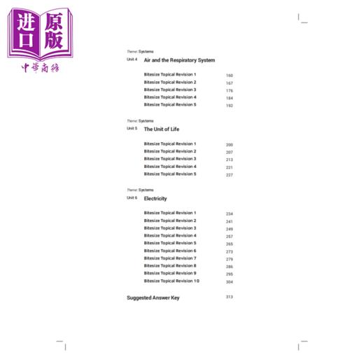 【中商原版】新加坡教辅 P5 Science Bitesize Topical Revision Questions 小学五年级科学专题复习问题 教材 教辅 商品图2