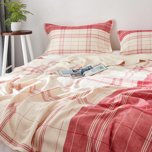 北欧living双人毛巾被套餐 纯棉一面纱布一面毛圈盖毯 180cmX210cm 无印良品 商品图4