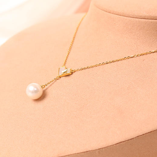 美裕 【追蝶】银925淡水珍珠链坠 9-10mm白105717 商品图4