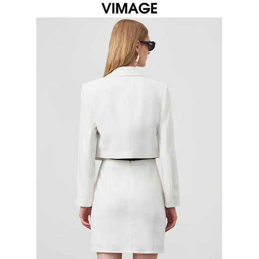 VIMAGE/纬漫纪秋季新款时尚西装翻领显瘦一粒扣短外套女VC2203002外套 商品图4