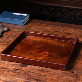 清 红木方形呈盘