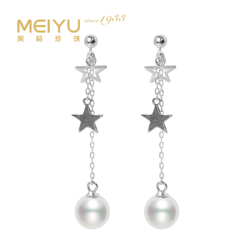 美裕 【星眸】银925淡水珍珠耳钉7-8mm白105715