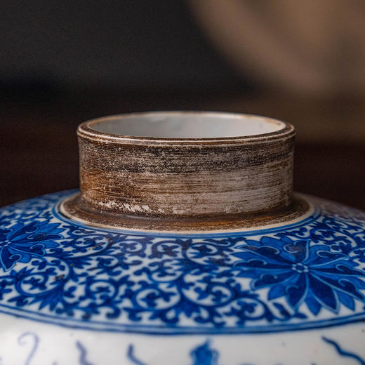 清 青花龙纹罐（配铜盖） 商品图1