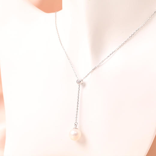 美裕 【轻梦】银925淡水珍珠链坠9-10mm白105718 商品图4
