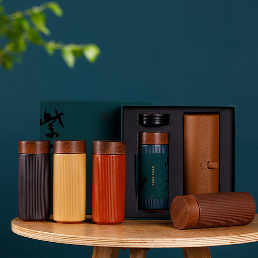 文心紫砂双层随身杯套装耐高温中式功夫茶随身保温杯 商品图0