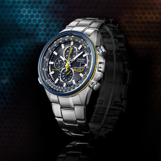 西铁城（CITIZEN）光动能万年历电波对时男表空中之鹰蓝天使AT8020-54L 商品图2