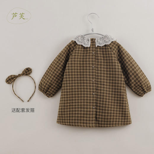 【马克珍妮 芦芙】秋装新款 女童格纹法兰绒连衣裙 221281 商品图2