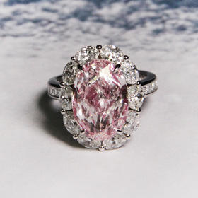 天然粉钻戒指7.49克拉