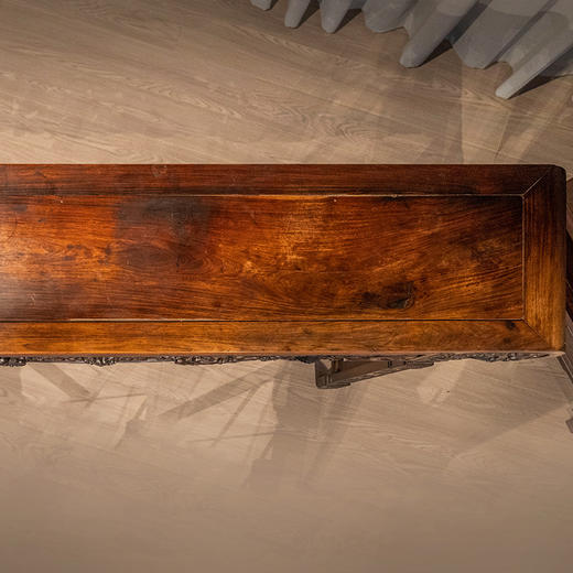 清 红木透雕龙纹书卷式平头案 商品图2