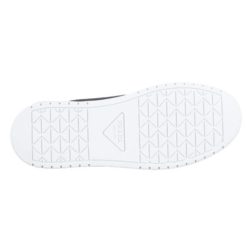 PRADA 普拉达 女士皮革金属三角徽标休闲运动鞋 黑色 1E867M A21 F0967 商品图1