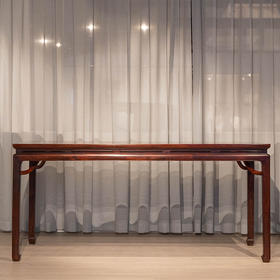 红木霸王枨马蹄腿鱼门洞画桌