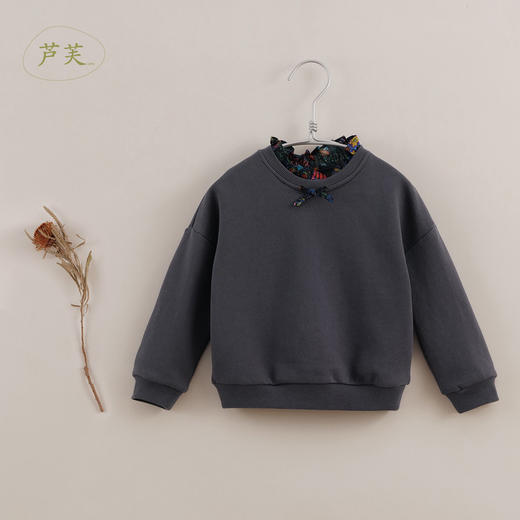 【马克珍妮 芦芙】秋装新款 女童花边立领蝴蝶结卫衣 221098 商品图1