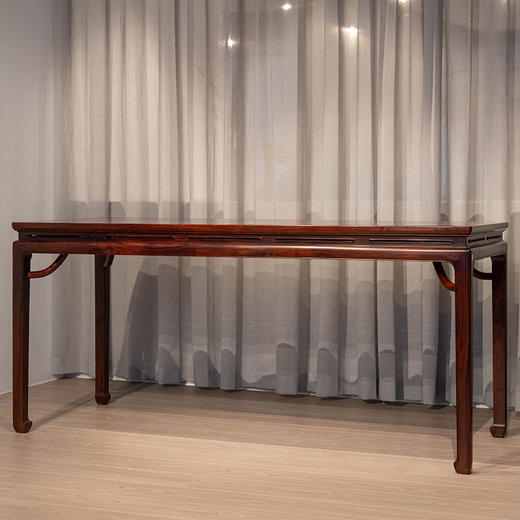 红木霸王枨马蹄腿鱼门洞画桌 商品图4