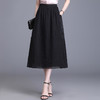 松紧高腰薄款，A字裙纯色半身裙 TY6890 商品缩略图2