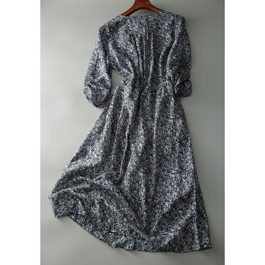 【服饰鞋包】日韩2022夏新摩纳哥星空法式浪漫印花系带显瘦中长连衣裙潮 商品图3