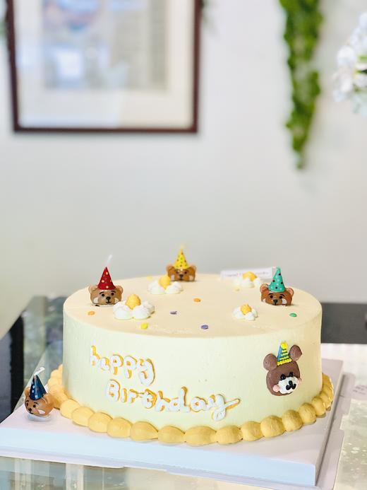 6-10寸  卡通小熊蜡烛蛋糕（手绘款） 商品图0