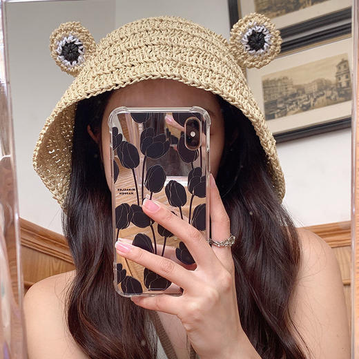 草帽女遮阳夏季海边小青蛙草编帽新款时尚薄款学生度假透气渔夫帽 商品图2