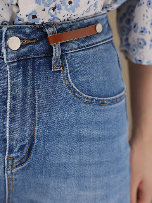 HeyDress直筒牛仔裤女夏季新款高腰显瘦弹力九分裤休闲百搭裤子 商品图1