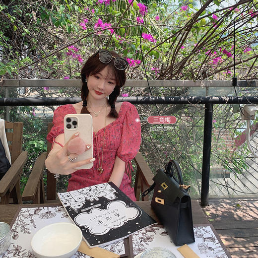 【三角梅XS/S码】金蘑菇菇 明艳碎花组～巨显白的高饱和度连衣裙 商品图1