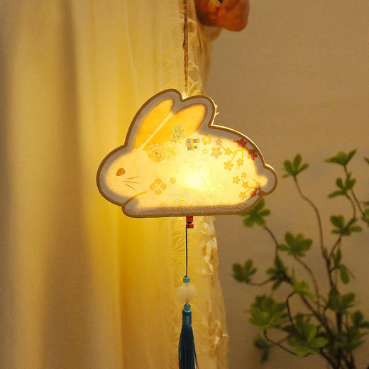 兔子灯笼儿童手工diy材料包自制汉服手持物古风发光花灯灯笼挂饰 商品图7