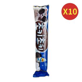 【10捆绑】乐天 曲奇奶油味棒冰130ml 【묶음】롯데 초키초키쿠앤크130ml