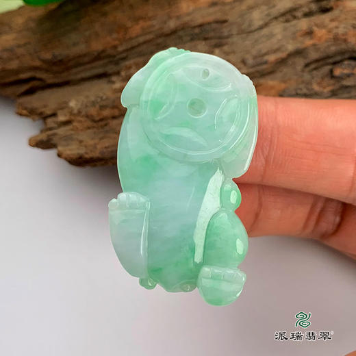 派瑞翡翠 翡翠貔貅挂件 糯种 绿色 商品图4